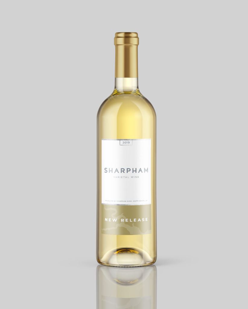 Sharpham Award Winning English White Wine New Release Bottle and Label Design