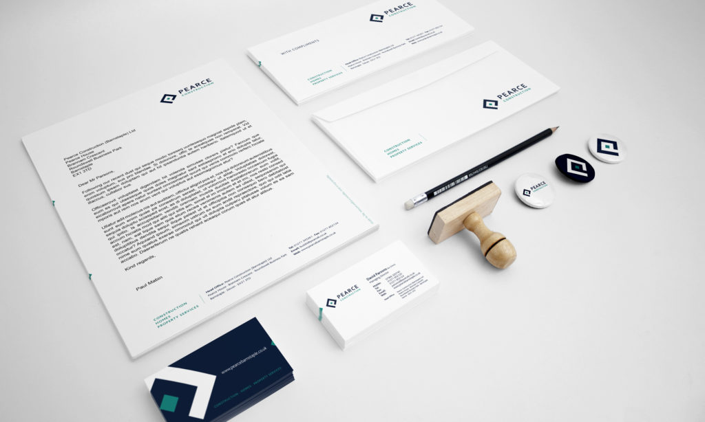 Pearce Construction Branding and New Logo Design - Stationery Design