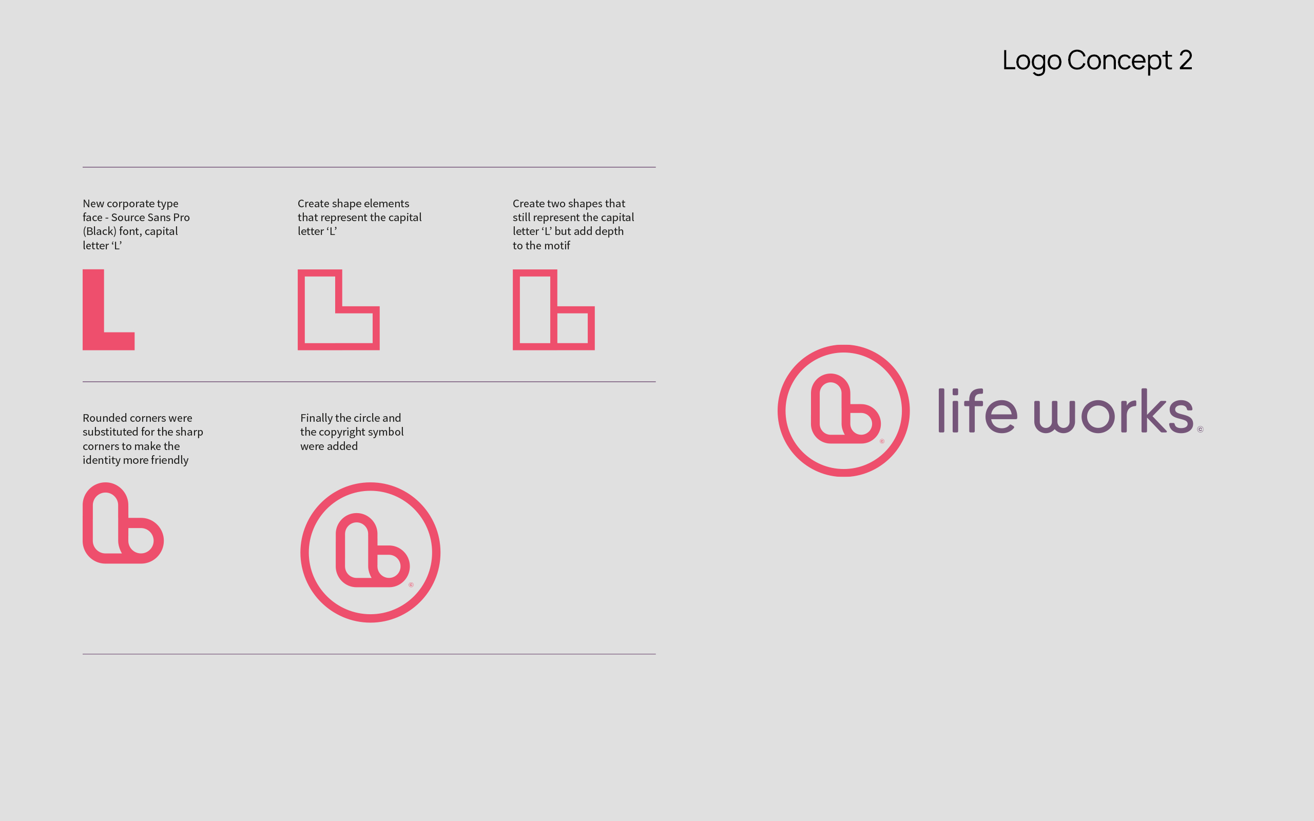 Lifeworks Charity Brand Identity Design - Brand Development Logo Design Concept 2