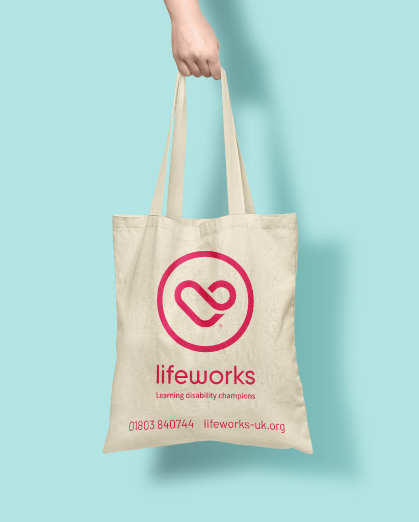 Lifeworks Charity Brand Identity Design - Tote and Jute Bag Design and Production