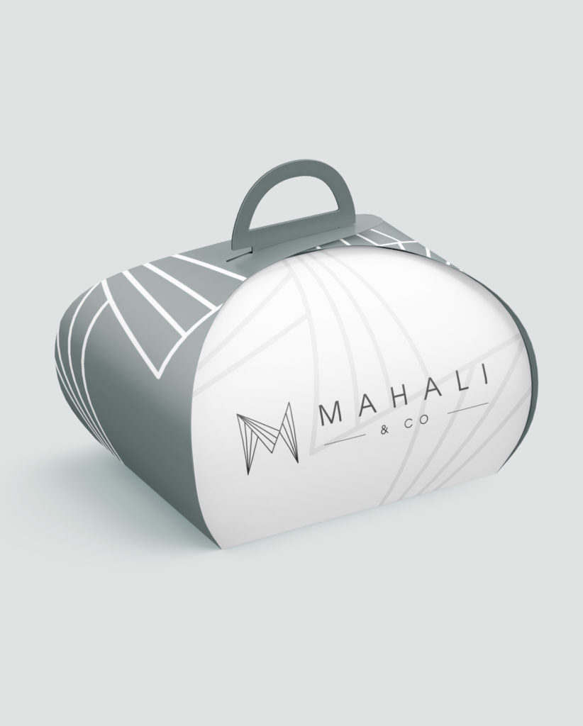 Mahali and Co Artisan Bakery London cake box design