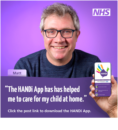 NHS HANDi App promotional social media case study image of Matt